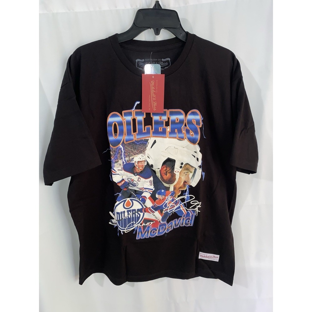 NWT Connor McDavid Edmonton Oilers Mitchell & Ness T Shirt Mens Large